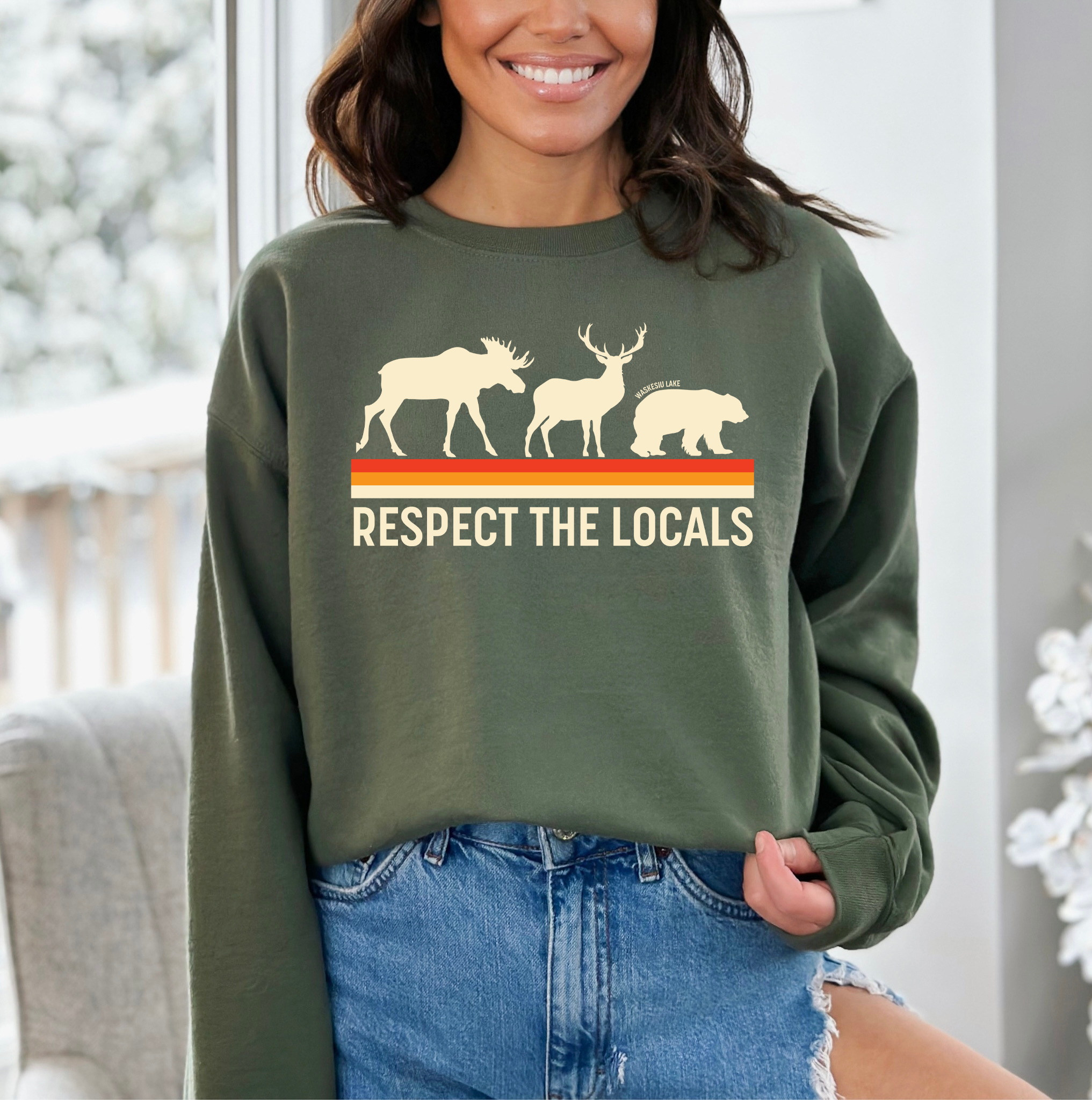 Respect The Locals Unisex Crewneck Sweatshirt | Lake Apparel | Camping Clothing