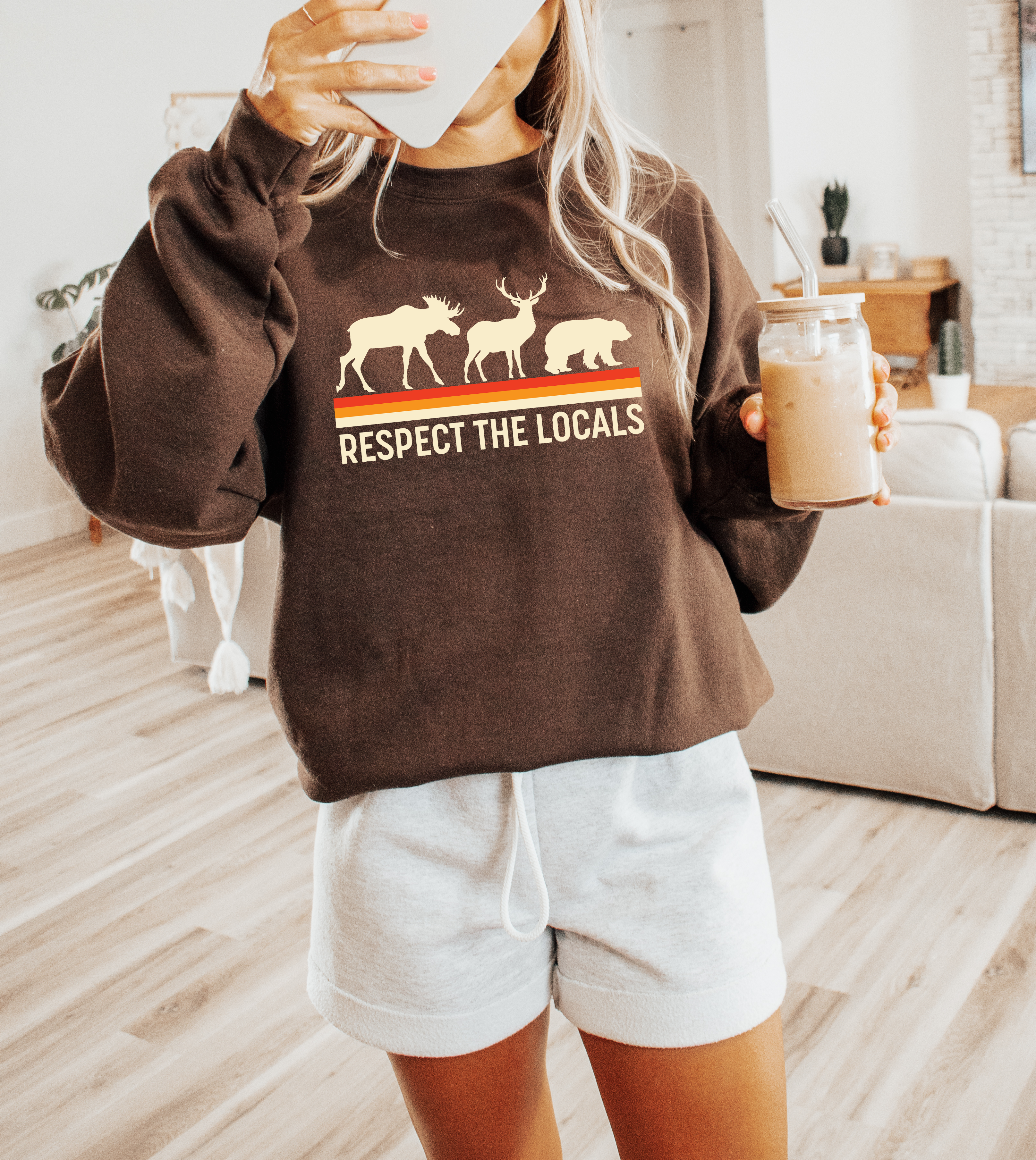 Respect The Locals Unisex Crewneck Sweatshirt | Lake Apparel | Camping Clothing
