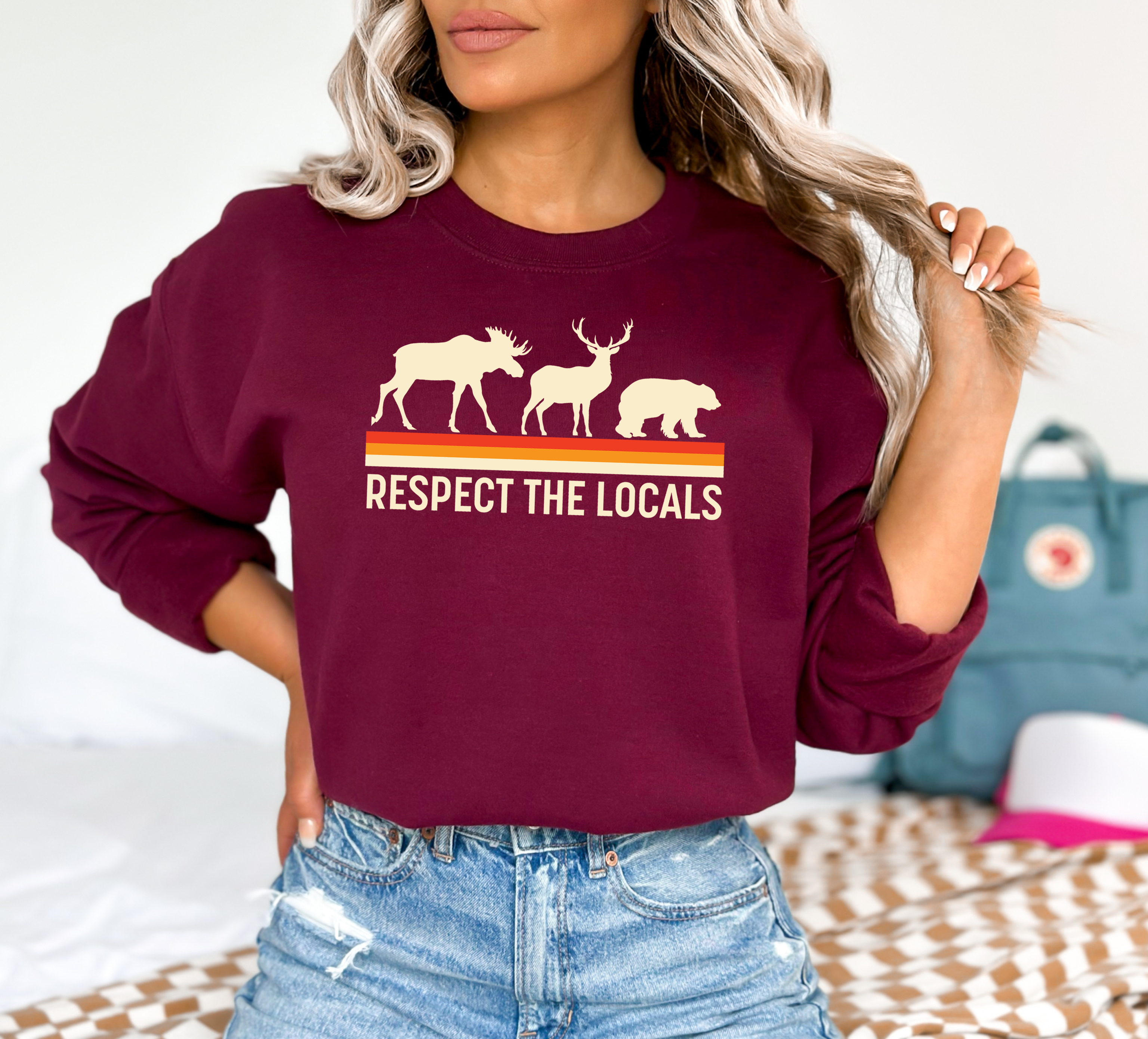 Respect The Locals Unisex Crewneck Sweatshirt | Lake Apparel | Camping Clothing