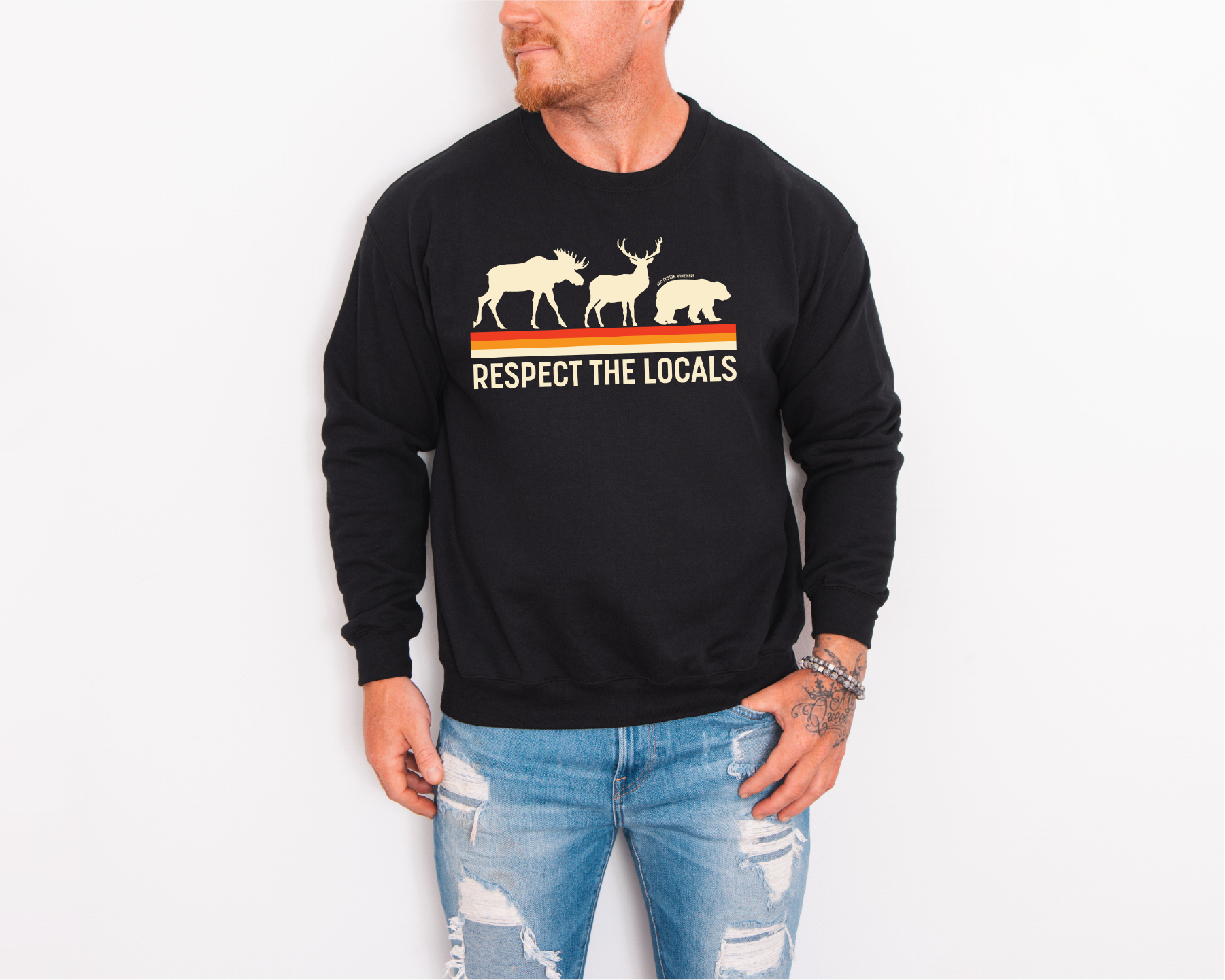 Respect The Locals Unisex Crewneck Sweatshirt | Lake Apparel | Camping Clothing